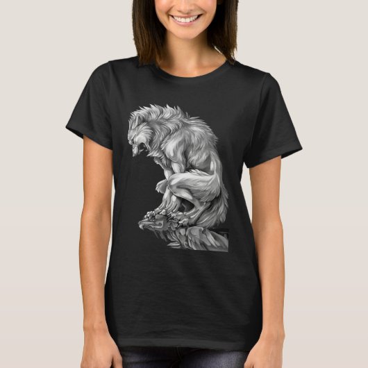 The King of The Werewolf Medieval Wolf Curse Monst T-Shirt (Vorderseite)