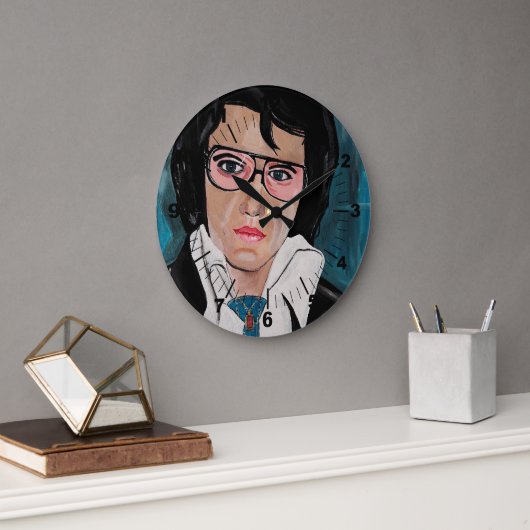 The King Painting by Alfred Fox Große Wanduhr (Büro)