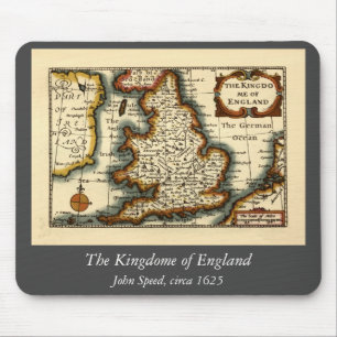 The Kingdome England Old Antiquarian Atlas Map Mousepad