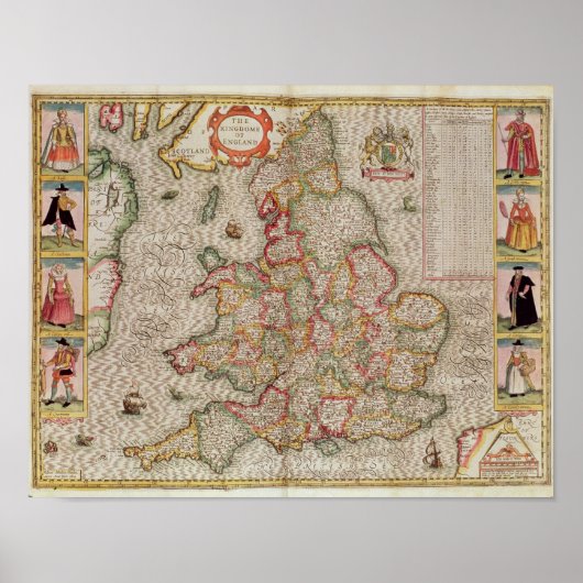 The Kingdome of England, engraved by Jodocus Poster (Vorne)