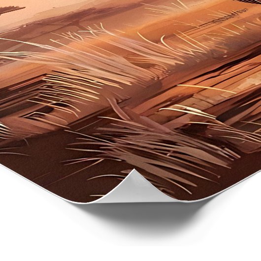 The King's Domain: Tribal Lion Boho Art Poster (Ecke)