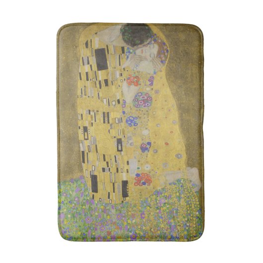 The Kiss, Art Nouveau Oil Painting, Gustav Klimt Badematte (Vorderseite Vertikal)