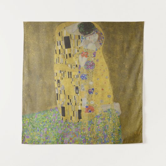 The Kiss, Art Nouveau Oil Painting, Gustav Klimt Wandteppich (Vorderseite)