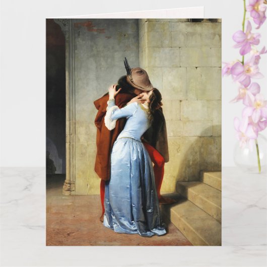 The Kiss - Francesco Hayez Il Bacio Romantic Karte (Orchidee)