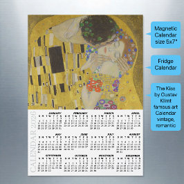 The Kiss Fridge Calendar 2026 / Gustav Klimt Magnetkarte