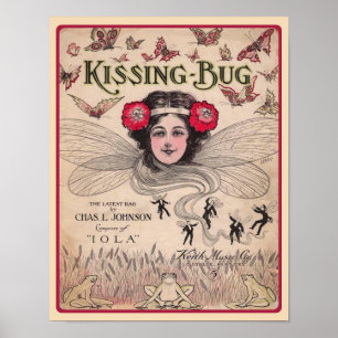 The Kissing Bug 1909 Ragtime Sheet Music Poster