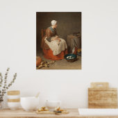 The Kitchen Maid - Jean-Siméon Chardin Fine Art Poster (Küche)