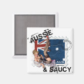 The Kitsch Bitsch : Aussie & Saucy Button Up Magnet (Vorderseite/Rückseite)