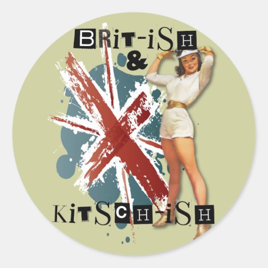 The Kitsch Bitsch : Brit-ish & Kitsch-ish-Button-U Runder Aufkleber (Vorderseite)