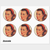 The Kitsch BItsch : Button-Up Portraits Runder Aufkleber (Blatt)