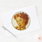 The Kitsch BItsch : Button-Up Portraits Runder Aufkleber (Umschlag)