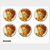 The Kitsch BItsch : Button-Up Portraits Runder Aufkleber (Blatt)