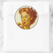 The Kitsch BItsch : Button-Up Portraits Runder Aufkleber (Tasche)