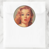 The Kitsch BItsch : Button-Up Portraits Runder Aufkleber (Tasche)