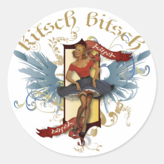 The Kitsch Bitsch : Dancing Doll Tattoo Button Up Runder Aufkleber