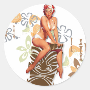 The Kitsch Bitsch : Die Tiki Goddess Runder Aufkleber