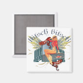 The Kitsch Bitsch : Fly Girl Tattoo Button Up Magnet (Vorderseite/Rückseite)