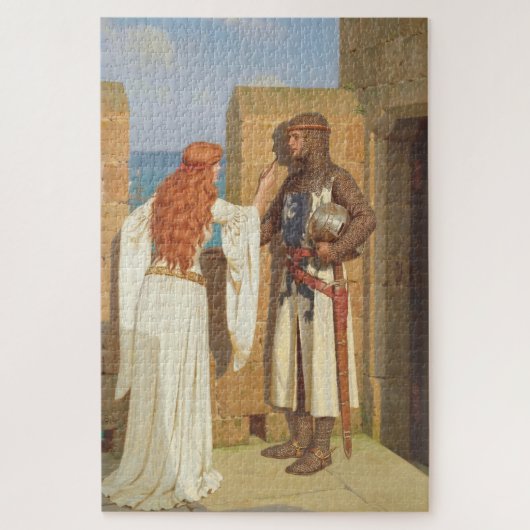 The Knight's Shadow (von Edmund Blair Leighton) Puzzle (Vertikal)
