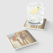 The Knight's Shadow (von Edmund Blair Leighton) Steinuntersetzer (Seitenansicht)