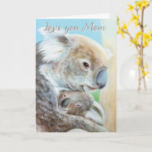 "The Koala cuddle" Mutter Tag schöne Kunstkarte Karte (Gelbe Blume)