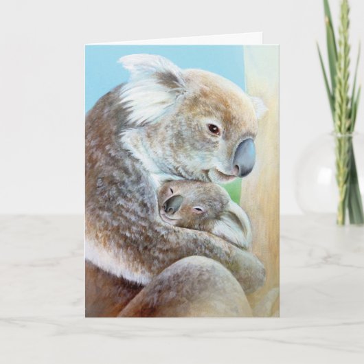 "The Koala cuddle" Portrait Fine Art Card Karte (Vorderseite)