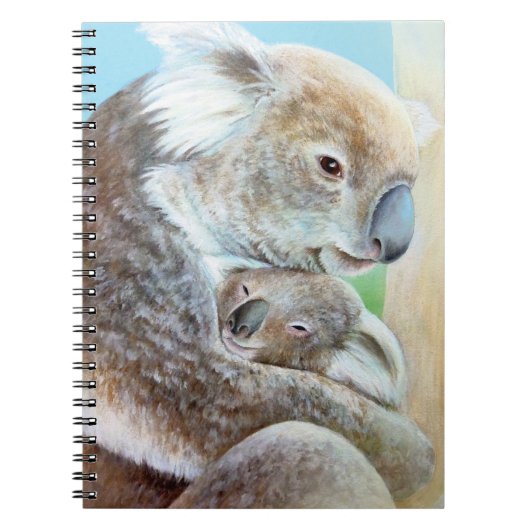 "The Koala cuddle"-Portrait mit einem schönen Kuns Notizblock (Vorderseite)