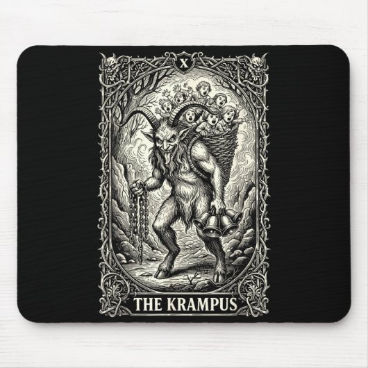 The Krampus Tarot Card Goth Witchy Black Pajamas C Mousepad (Vorne)