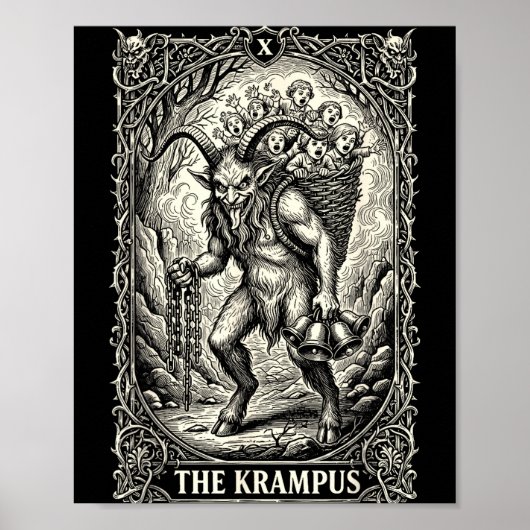 The Krampus Tarot Card Goth Witchy Black Pajamas C Poster (Vorne)