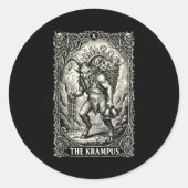 The Krampus Tarot Card Goth Witchy Black Pajamas C Runder Aufkleber (Vorderseite)