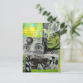 The Lady and the Doctors Mixed Media Collage Postkarte (Stehend Vorderseite)