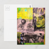 The Lady and the Doctors Mixed Media Collage Postkarte (Vorne/Hinten)