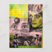 The Lady and the Doctors Mixed Media Collage Postkarte (Vorderseite)
