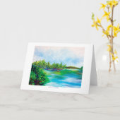 The Lake GREETING CARD Karte (Gelbe Blume)