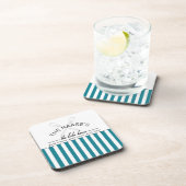 The Lake House Good Friends Music Times Blue Strip Getränkeuntersetzer (Rechte Seite)