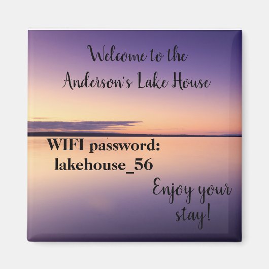 The Lake House Magnet Vacacation Rental Wifi Passw (Vorne)