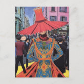 The Lampshade Hat Lady in the City Postkarte (Vorderseite)