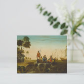 The Landing of Columbus, c.1837 (Öl auf Leinwand) Postkarte (Stehend Vorderseite)