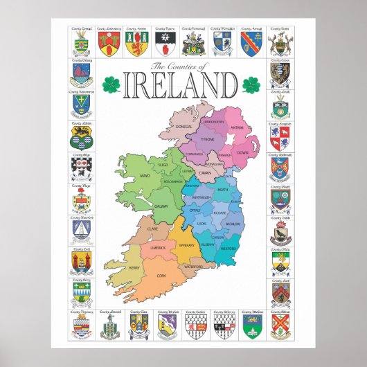 The Landkreises of Ireland Poster (Vorne)