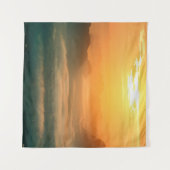 The landscape photo,  beautiful sea fog in morning wandteppich (Vorderseite (Horizontal))