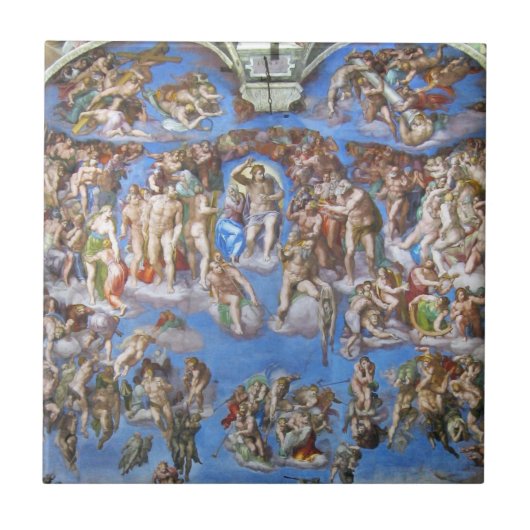 The Last Judgment – Michelangelo Buonarroti Fliese (Vorderseite)