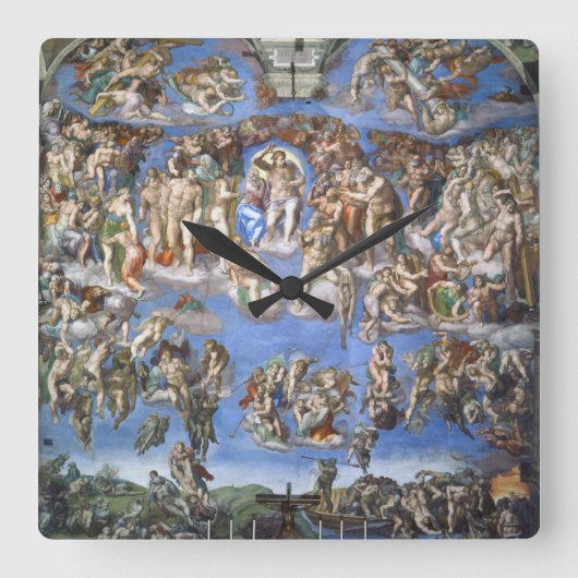 The Last Judgment Quadratische Wanduhr (Vorderseite)