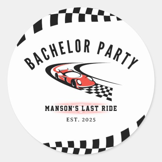 The Last Ride Bachelor Party Groom Trucker Runder Aufkleber (Vorderseite)