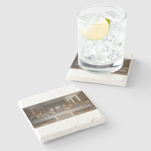 The Last Supper 1495 1498 by Leonardo da Vinci Steinuntersetzer (Seitenansicht)