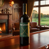 THE LEGEND Green & Gold Golf Weinetikett