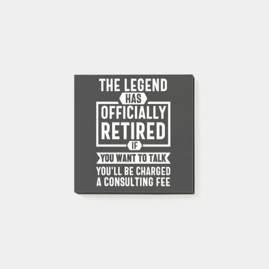 the legend Has Officially Retired Post-it Klebezettel (Vorderseite)