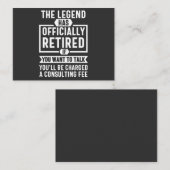 the legend Has Officially Retired Visitenkarte (Vorne/Hinten)