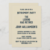 The Legend Has Retired funny retirement Einladung (Vorne/Hinten)