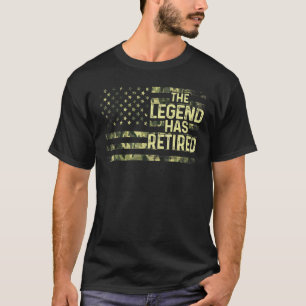 The Legend Has Retired Military Flag Retirement T-Shirt