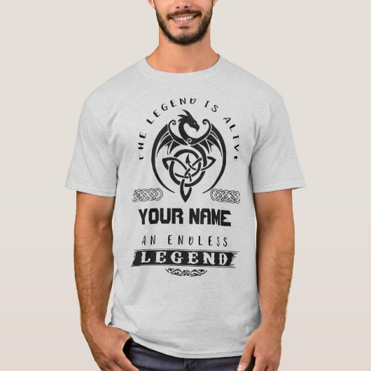 The legend i alive, an, andless legend shirt (Vorderseite)