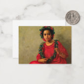 The Lei Maker, 1901 von Theodore Wores Mitteilungskarte (Vorderseite/Rückseite Beispiel)